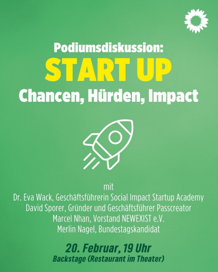 Podiumsdiskussion „Start Up – Chancen, Hürden, Impact“