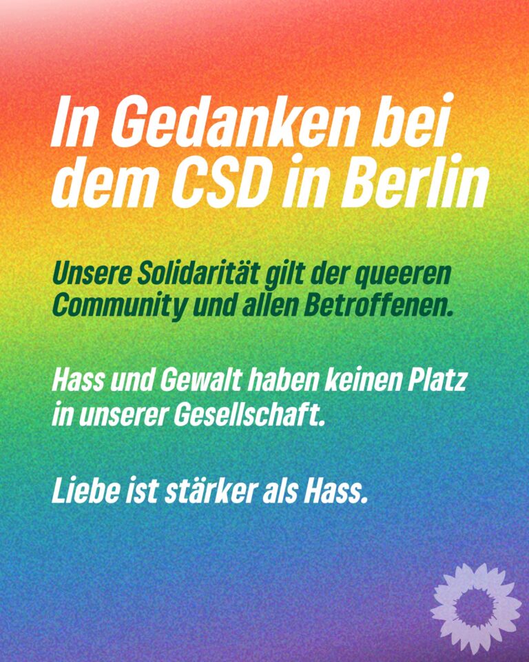 Grüne Ingolstadt zeigen sich erschüttert nach Anschlag auf CSD in Berlin – Solidarität mit den Opfern