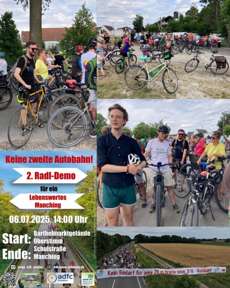Radl-Demo gegen B16-Ausbau